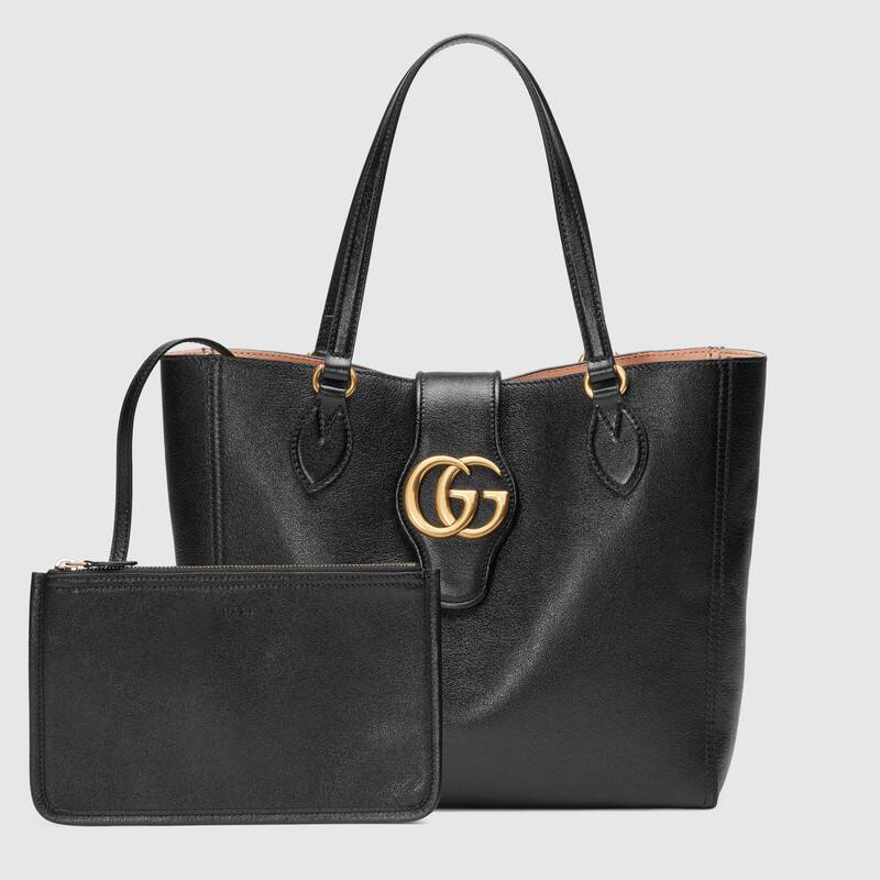 Gucci Small Messenger Bag with Double G Tote Bag 652680 Black